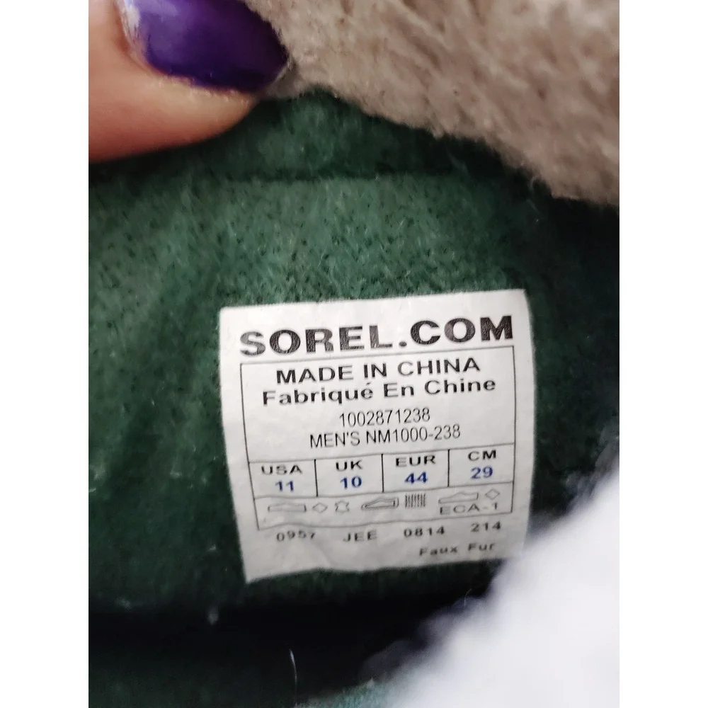 Sorel CARIBOU Men 11 Fleece Lined Waterproof Hiking Brown Leather Snow Barn Boot